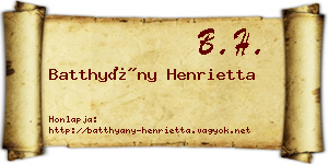 Batthyány Henrietta névjegykártya