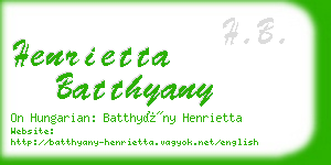 henrietta batthyany business card
